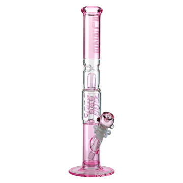 Роскошная двойная розовая стеклянная курящая стеклянная дымовая труба для курения (ES-GB-382)